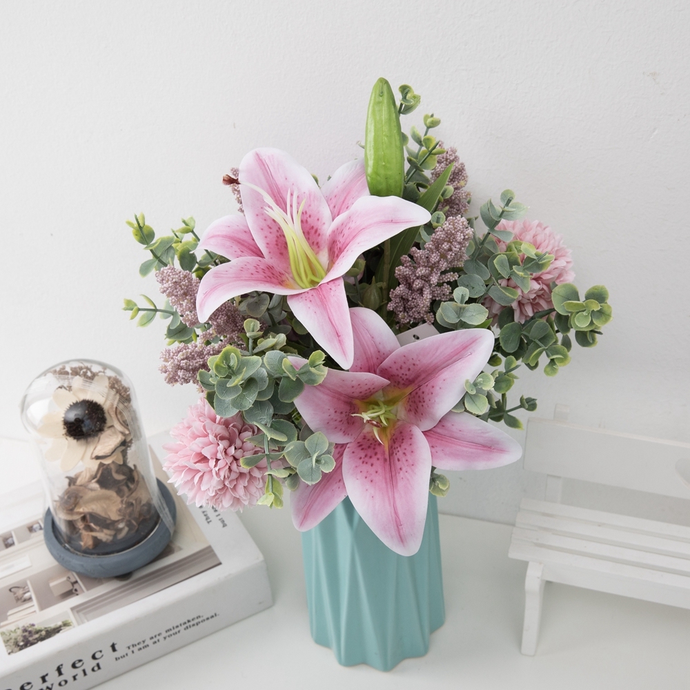 CF01046 Artificial Flower Bouquet Hydrangea Lily Dandelion Bouquet New Design Valentine's Day gift