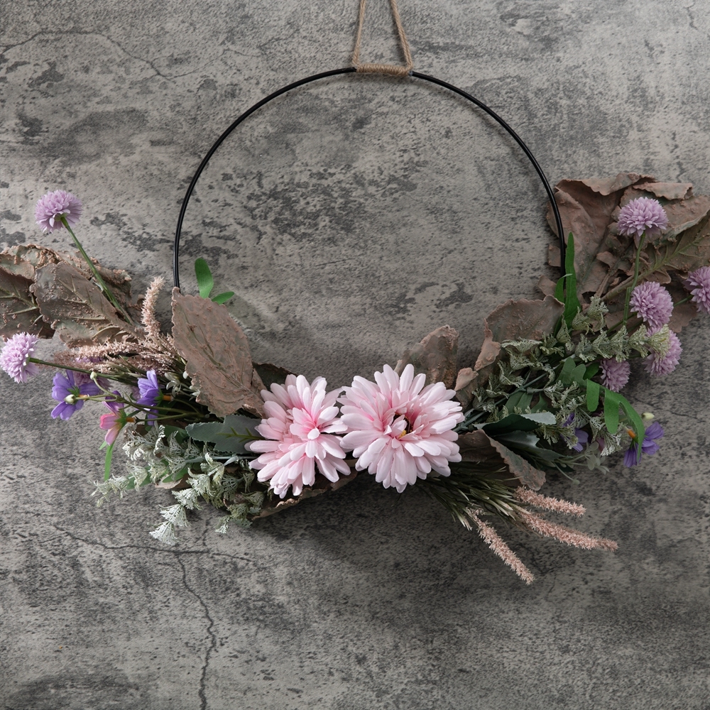 CF01015 Wholesale Artificial Flower wreath Gerbera Dandelion Chrysanthemum For Party Decoration