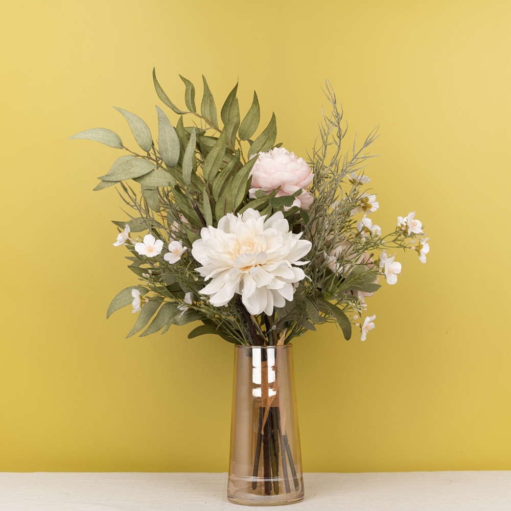 CF01066 Artificial Dahlia Roses Bouquet New Design Garden Wedding Decoration Bridal Bouquet