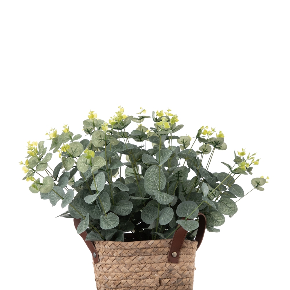 MW16301 Hot Selling Artificial Flower Plant Faux Eucalyptus Leaves Artificial Flower Silk Silver Dollar Eucalyptus Leaf For Gift