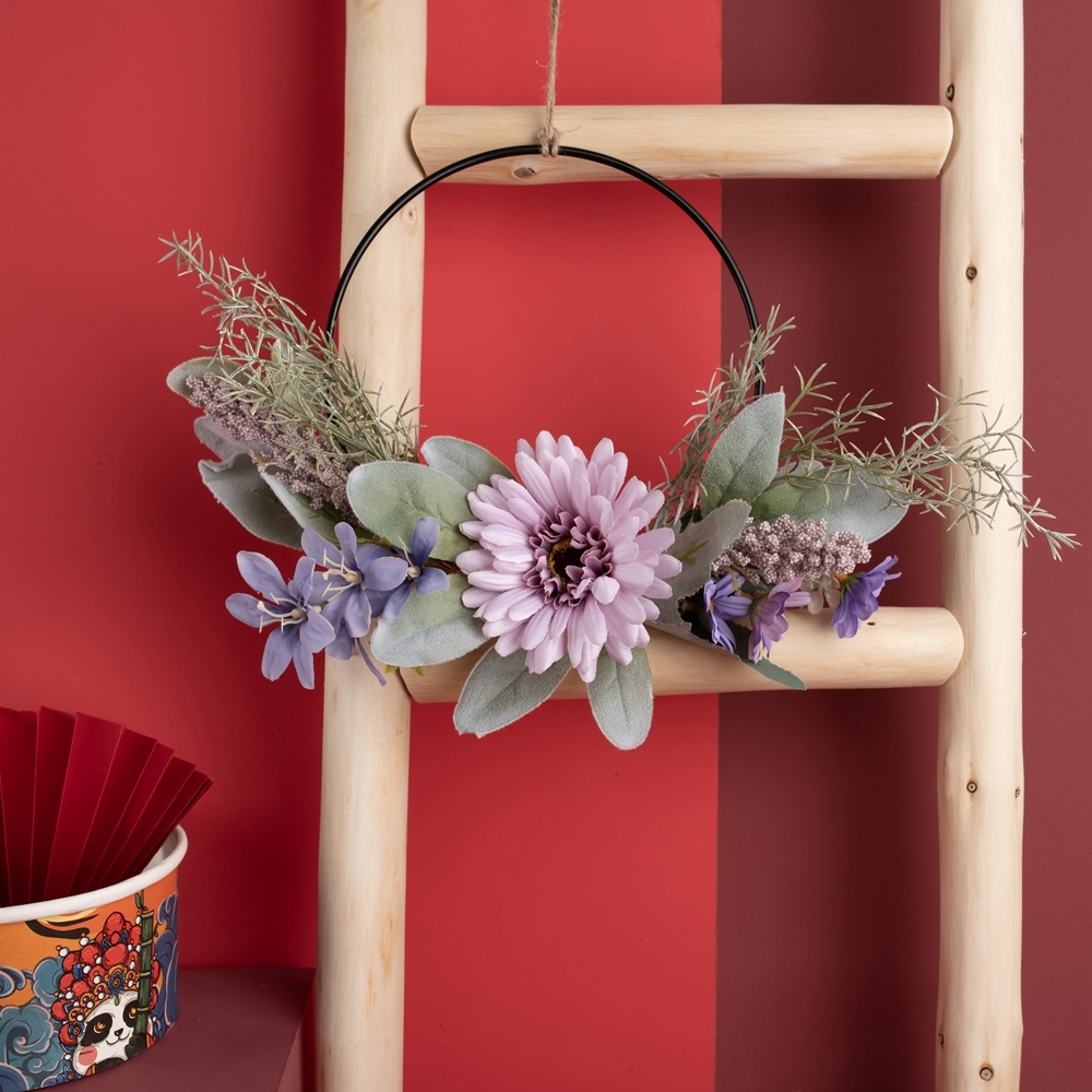 CF01096 Artificial Flower wreath Gerbera Wild Chrysanthemum Freesia Hot Selling Wedding Supplies