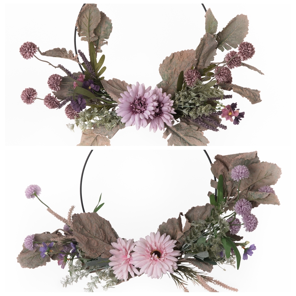 CF01015 Wholesale Artificial Flower wreath Gerbera Dandelion Chrysanthemum For Party Decoration