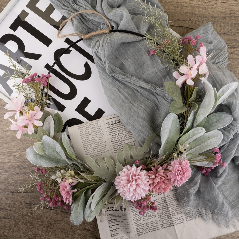 CF01062 Artificial Flower wreath Ball Chrysanthemum Leaves Realistic Wedding Supplies