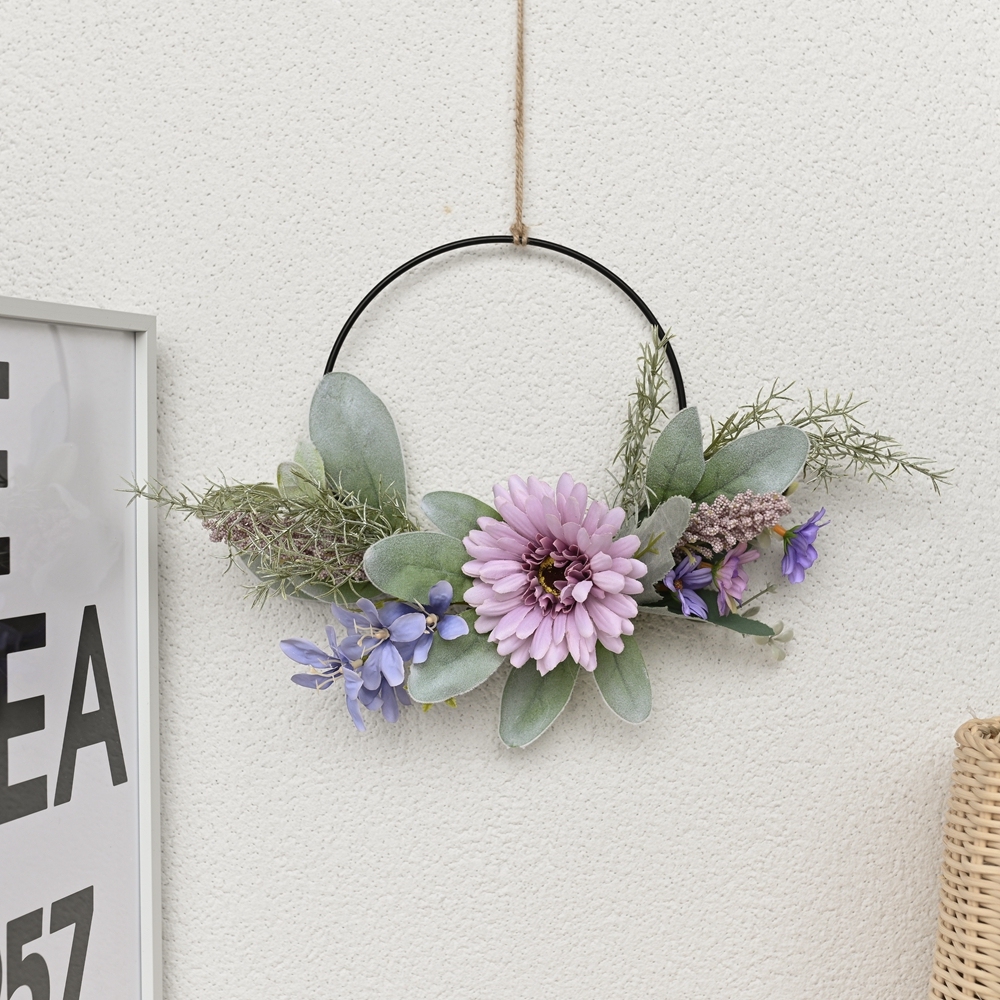 CF01096 Artificial Flower wreath Gerbera Wild Chrysanthemum Freesia Hot Selling Wedding Supplies