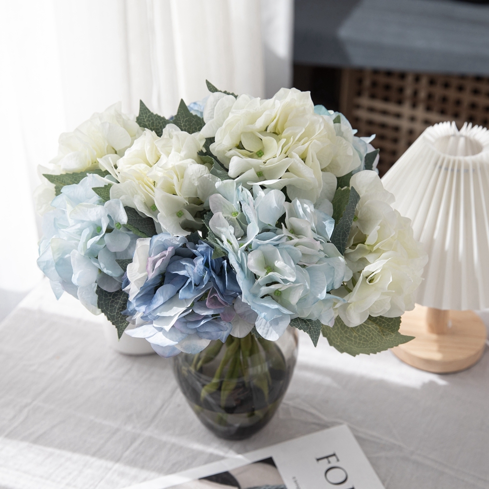 DY1-554A Artificial Flower Silk Hydrangea Stem Flower Arrangement Wedding Decoration
