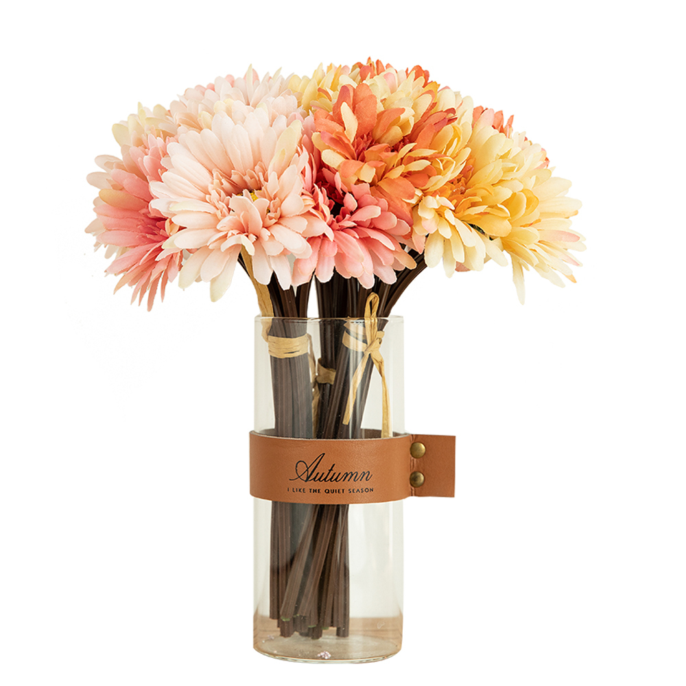 GF16183A Hot Sale Artificial Flower Bouquet Fabric Gerbera Bundle For Flower Wall Backdrop
