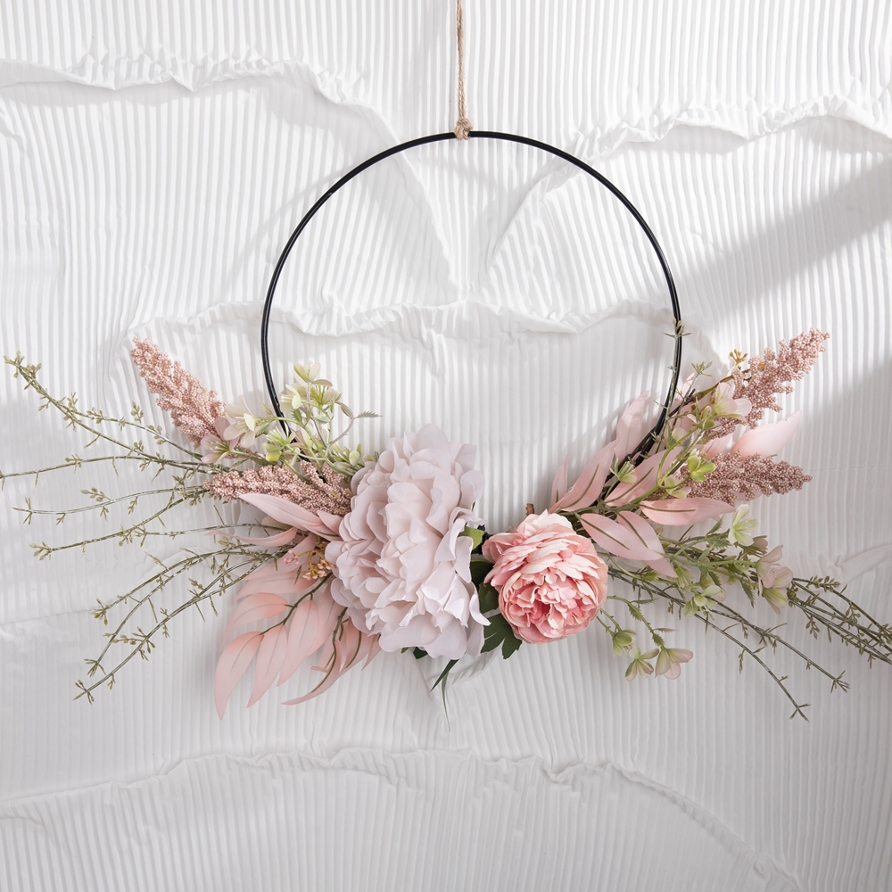 CF01121 Artificial Peony Wreath Wall Hanging Decorative Flowers and Plants Party Decoration