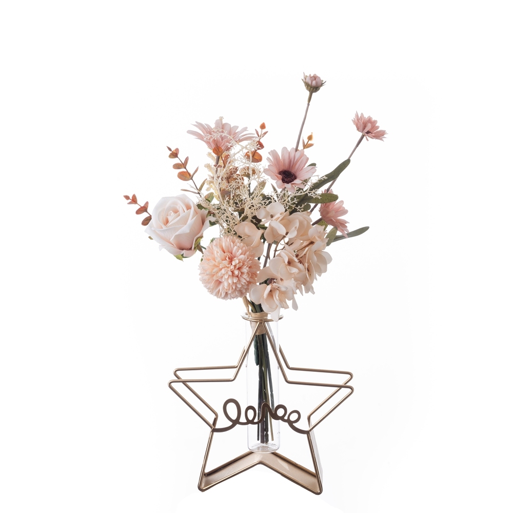 CF01306 Artificial Flowers Pink Bouquet Hydrangea Artificial Flowers Chrysanthemum Silk Flowers Artificial Coffee Table Decor