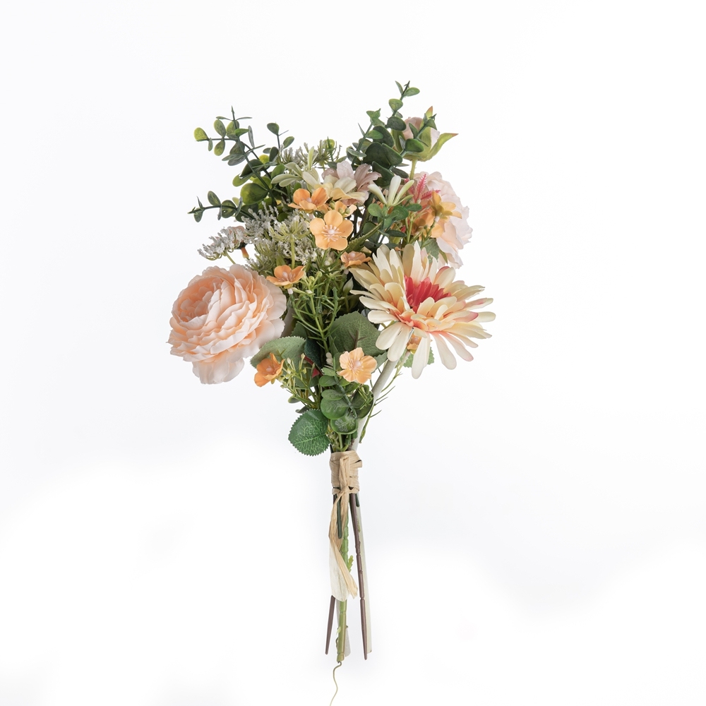 CF01183 Artificial Champagne Rose Chrysanthemum Bouquet New Design Decorative Flowers and Plants