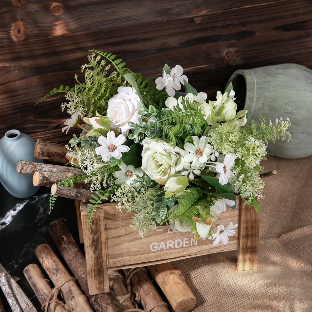 CF01180 Artificial Rose Hydrangea Wild Chrysanthemum Bouquet New Design Wedding Centerpieces