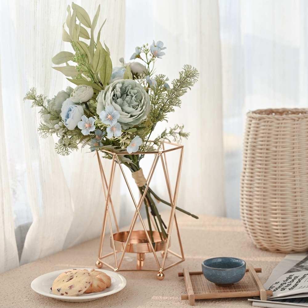 CF01091 Artificial Blue Rose Bouquet New Design Bridal Bouquet Garden Wedding Decoration