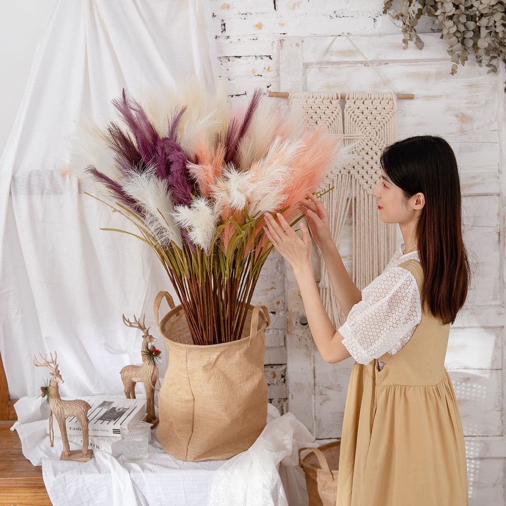 MW09916 Realistic Multifunctional Artificial Silk pampas spray artificial stamen For Party Decoration
