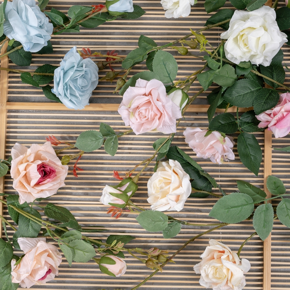 MW19950 New Design Artificial Flower Fabric 3 Branches big Rose For Wedding Supplies