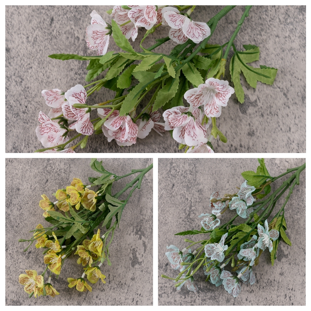 DY1-124A Wholesale Artificial Flower Artifical Silk Screen Printing Galsang Christmas Picks