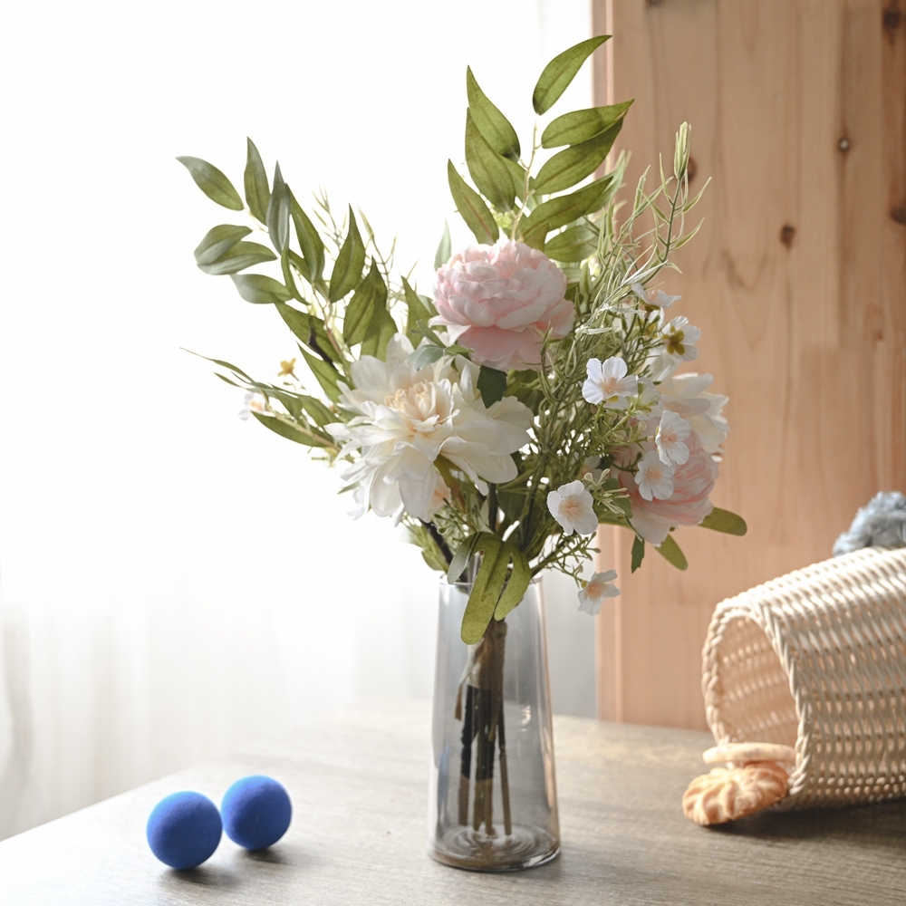 CF01066 Artificial Dahlia Roses Bouquet New Design Garden Wedding Decoration Bridal Bouquet