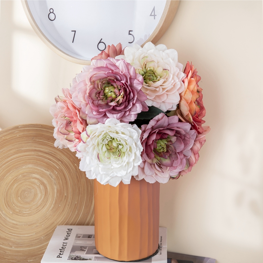 MW52663 Artificial Flower Dahlia Hot Selling Garden Wedding Decoration Decorative Flower
