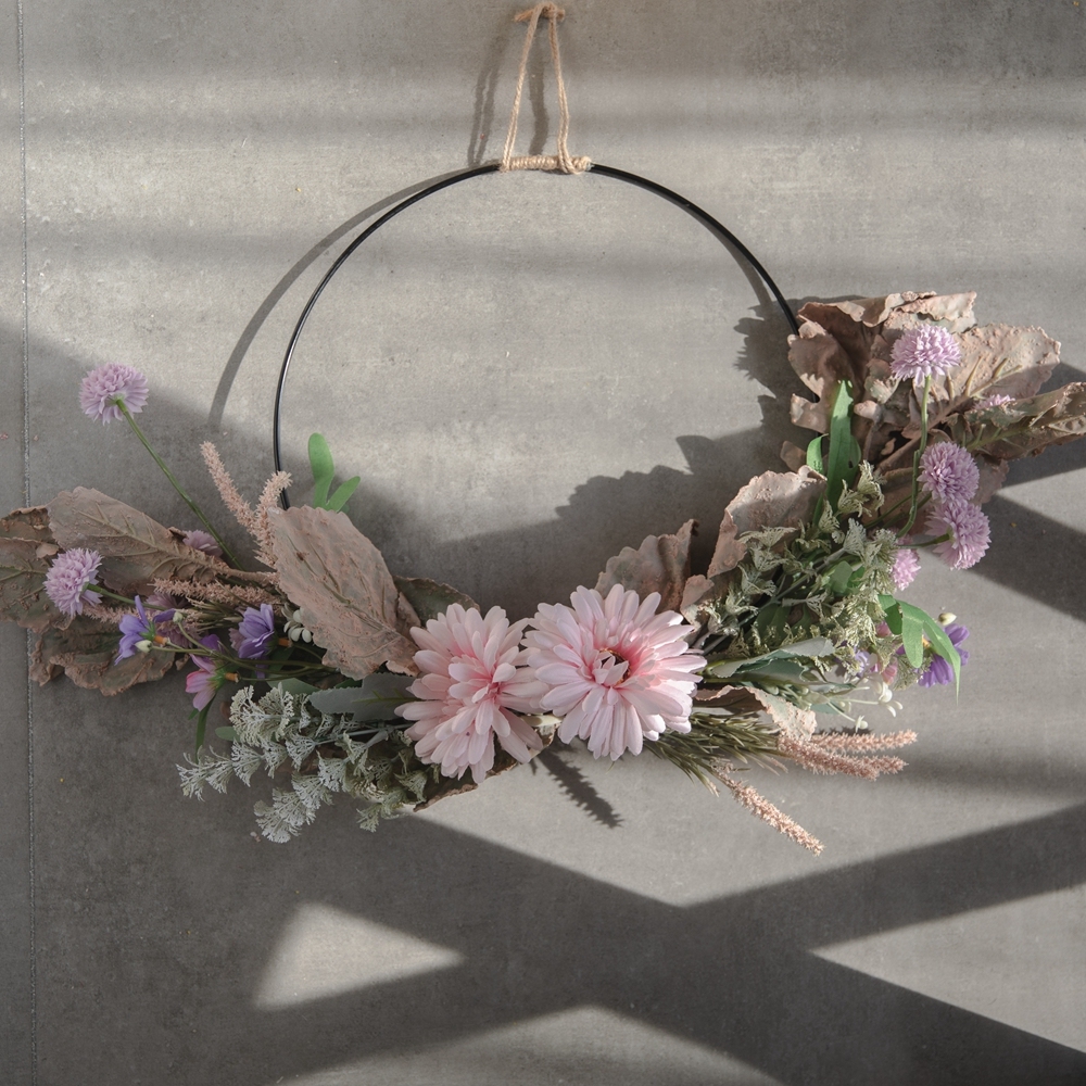 CF01015 Wholesale Artificial Flower wreath Gerbera Dandelion Chrysanthemum For Party Decoration