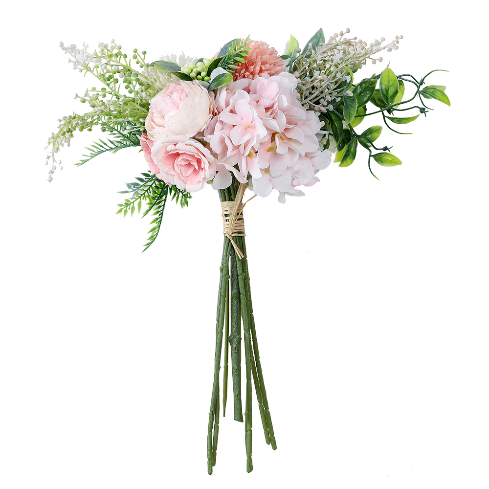 MW66781 New Design silk latex christmas ribbon Artificial Silk artificial peony bouquet flower for Garden Wedding Decoration