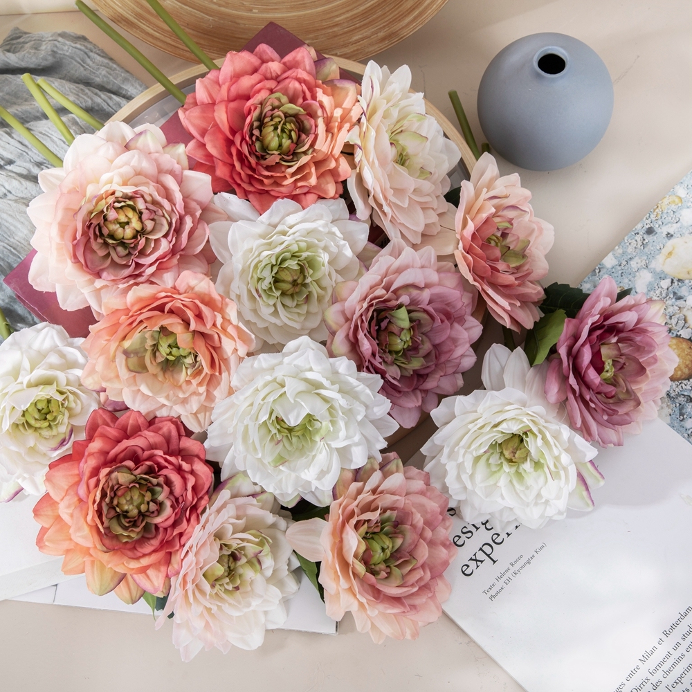 MW52663 Artificial Flower Dahlia Hot Selling Garden Wedding Decoration Decorative Flower