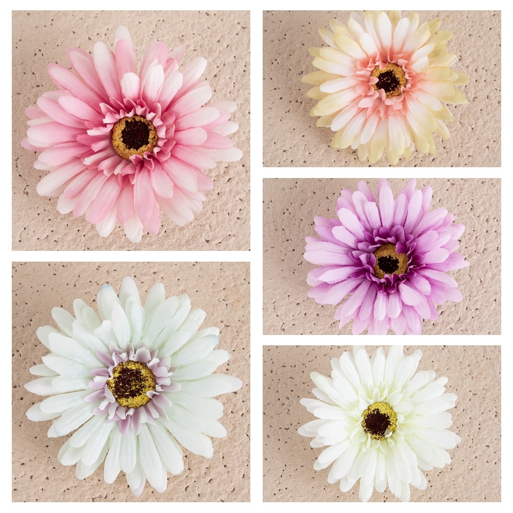 DY1-3338 High Quality Flor Artificial Silk Flower Gerbera Head Daisy Head For Christmas Decoration