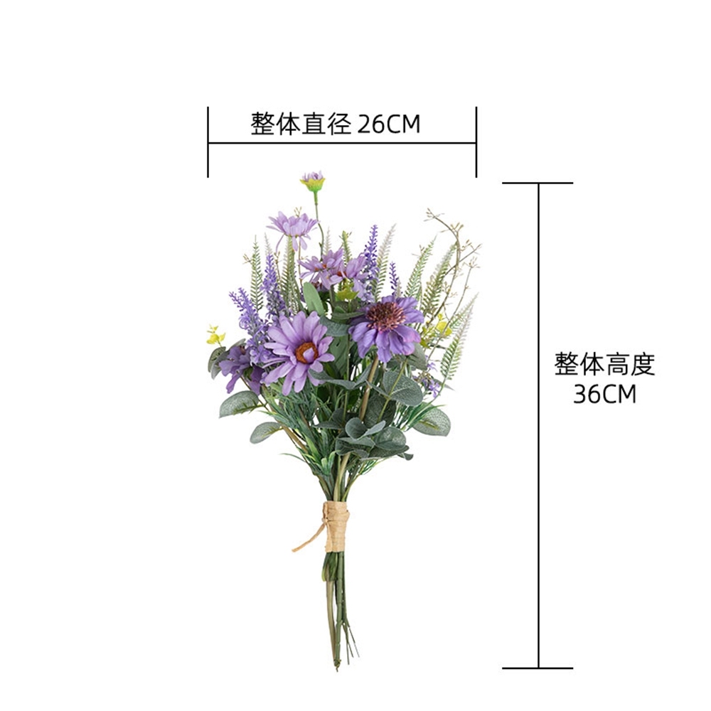 CF01136 New Design Artificial Fabric Purple Pinwheel Orchid Chrysanthemum Bouquet for Wedding Valentine's Day Home Dec