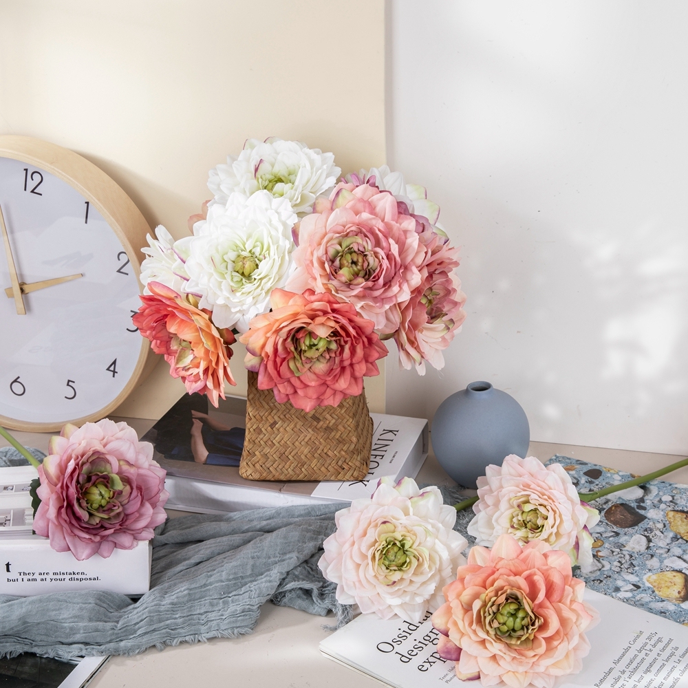MW52663 Artificial Flower Dahlia Hot Selling Garden Wedding Decoration Decorative Flower