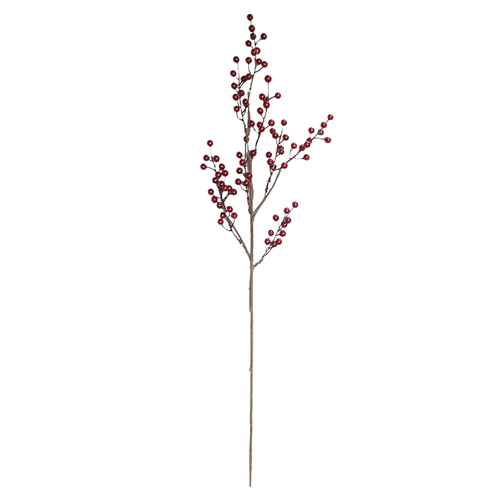 MW61202 Realistic Long Stem Foam Red Berry Spray Artificial Christmas 72 centimeter For Mother's Day gift