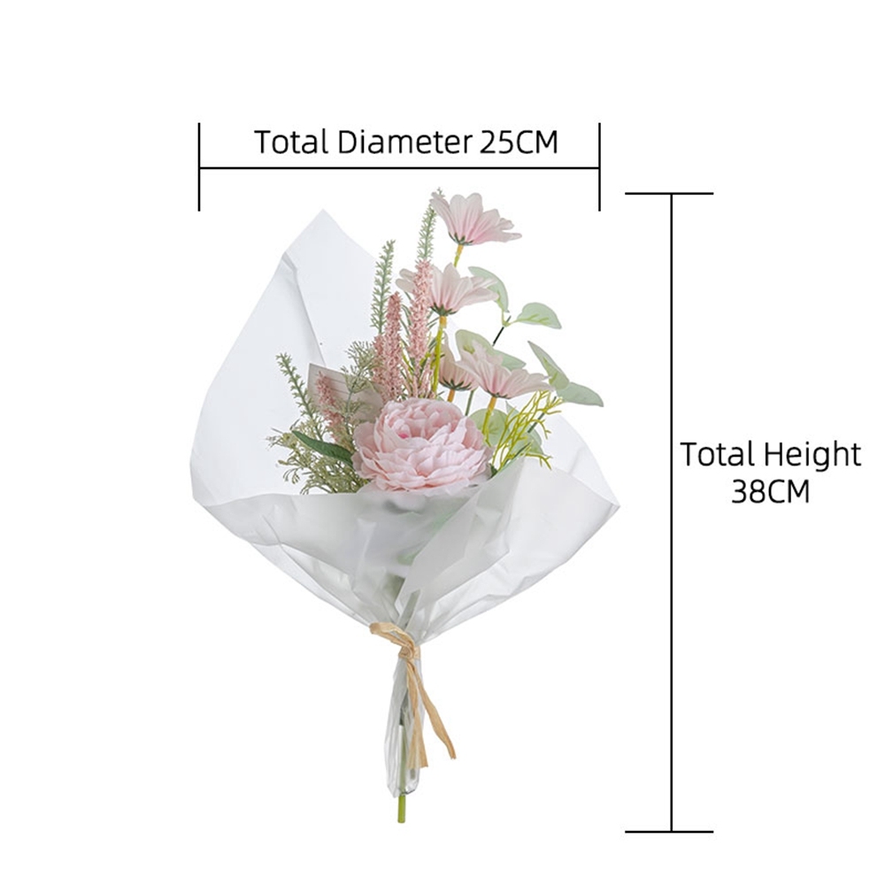 CF01228 New Design Artificial Flower Bouquet Fabric White Pink Sunflower Rose Handle for Home Party Wedding Decoration