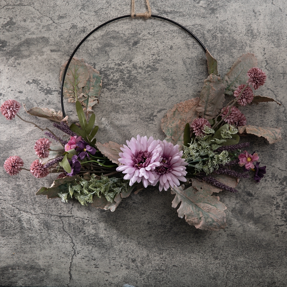 CF01015 Wholesale Artificial Flower wreath Gerbera Dandelion Chrysanthemum For Party Decoration
