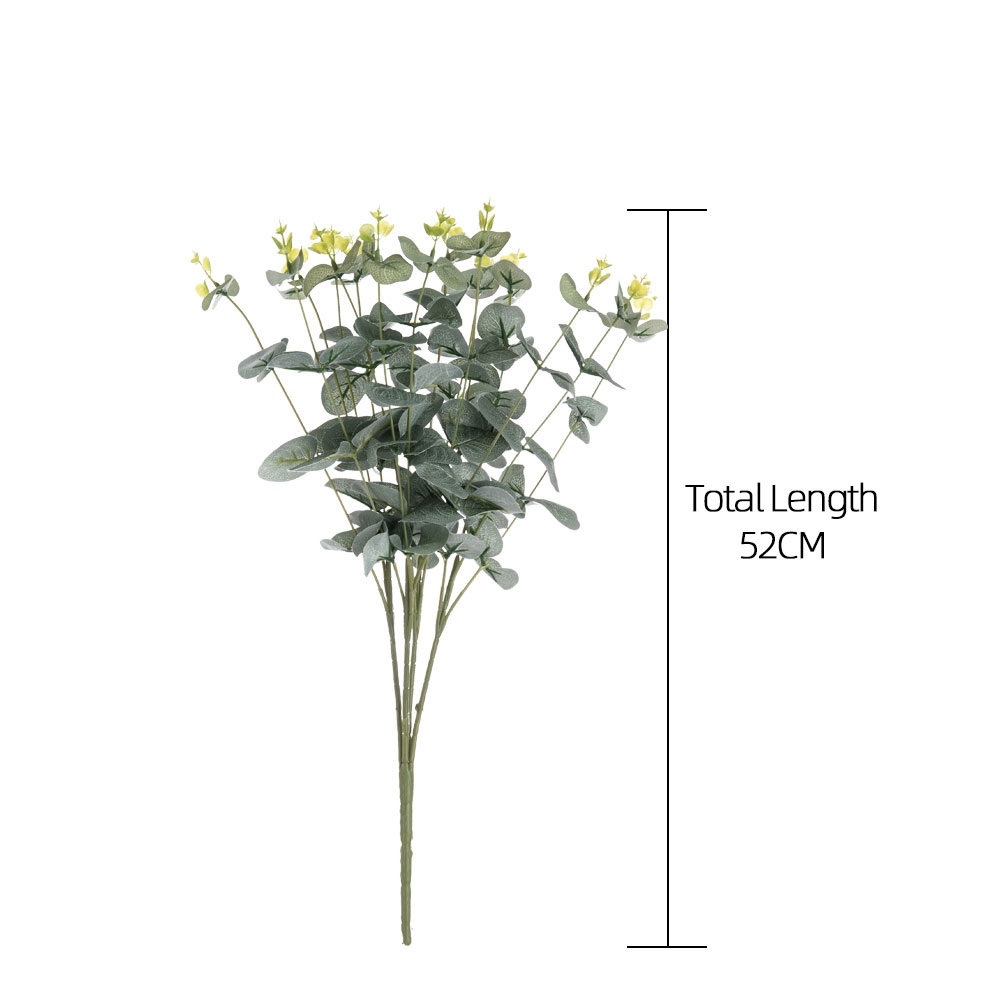 MW16301 Hot Selling Artificial Flower Plant Faux Eucalyptus Leaves Artificial Flower Silk Silver Dollar Eucalyptus Leaf For Gift