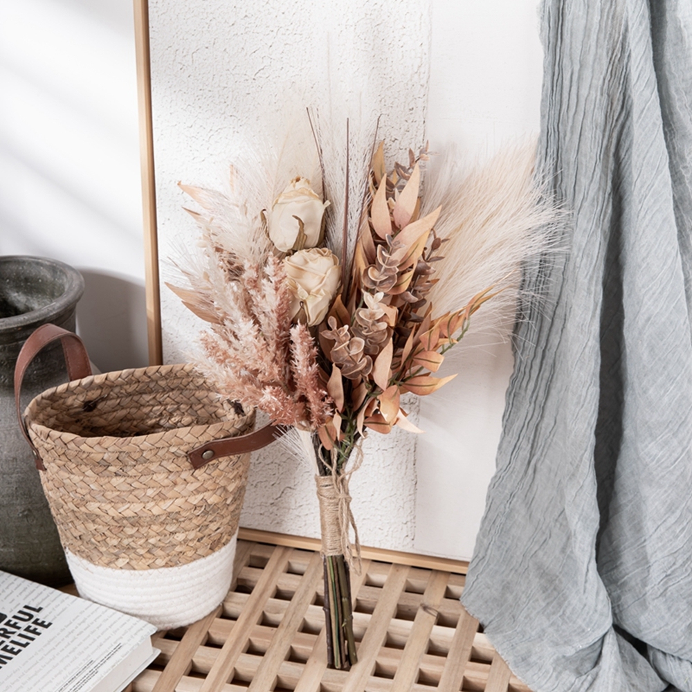 CF01160 Artificial Rose Pampas Bouquet New Design Decorative Flowers and Plants Autumn Decoration