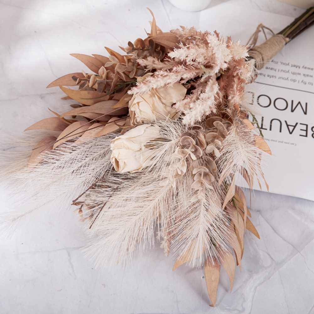 CF01160 Artificial Rose Pampas Bouquet New Design Decorative Flowers and Plants Autumn Decoration