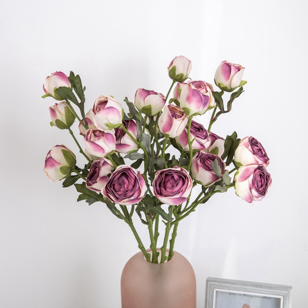 DY1-4479 Hot Selling Artificial Flower Single Stem Multiple Colors burning lotus Dried Rose Flower For Wedding Centerpieces