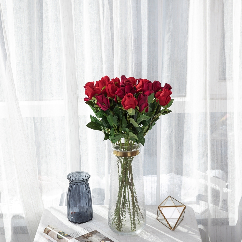 MW41106 Popular Simulation Artificial Flower One Head Long Single Stem Rose Bud Spray For Decorative Flower