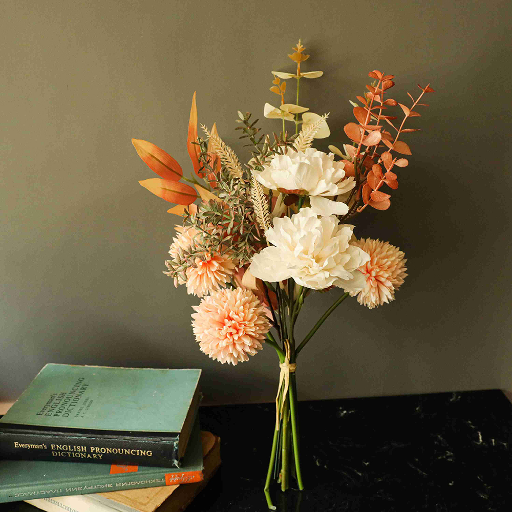 YC1059 New Design Artificial Flower Bouquet Holding Dandelion Eucalyptus Willow Leaves Bouquet For Wedding Supplies