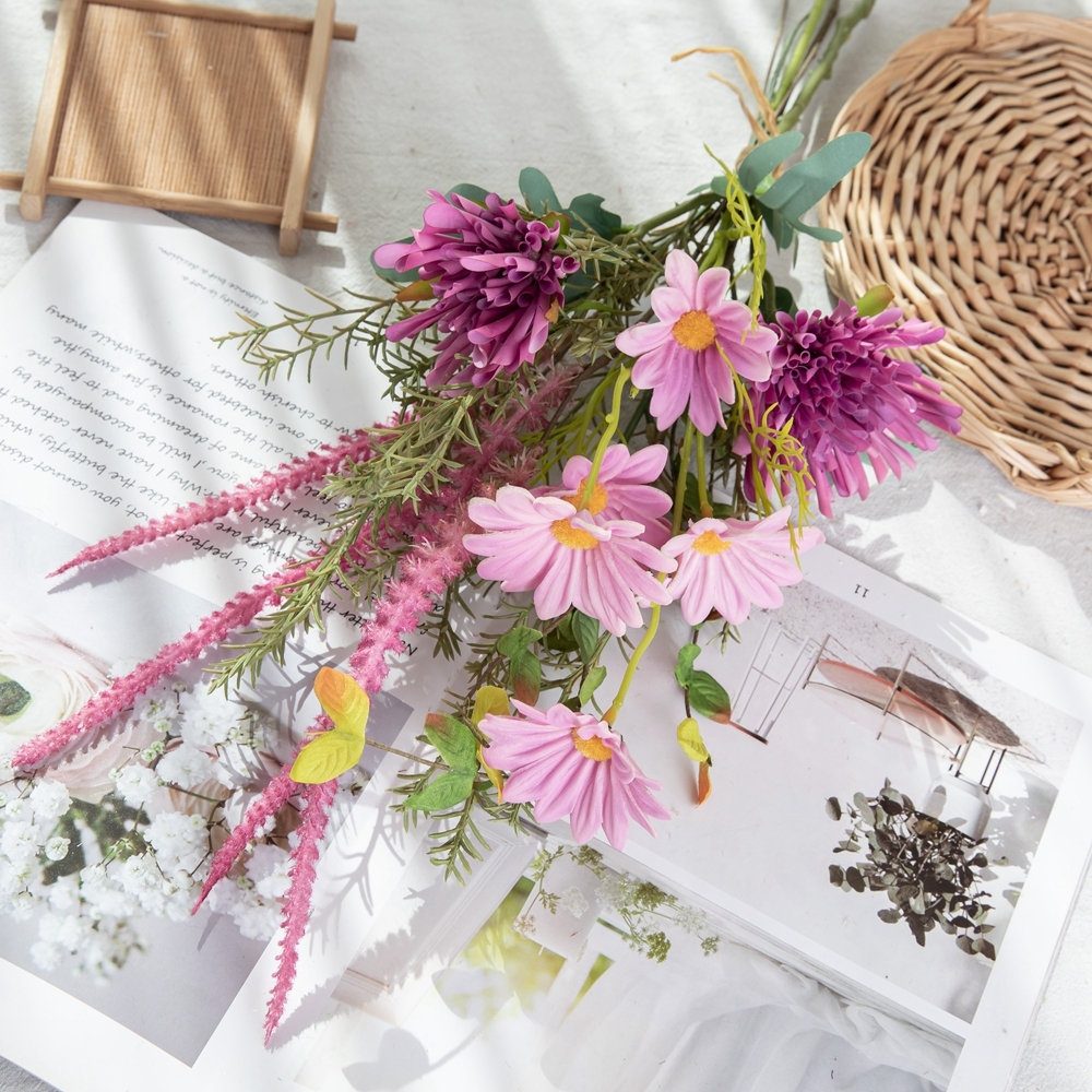 CF01246 Development China High Quality Real Touch Chrysanthemum Pu Gerbera Plastic Greenery For Home Decoration