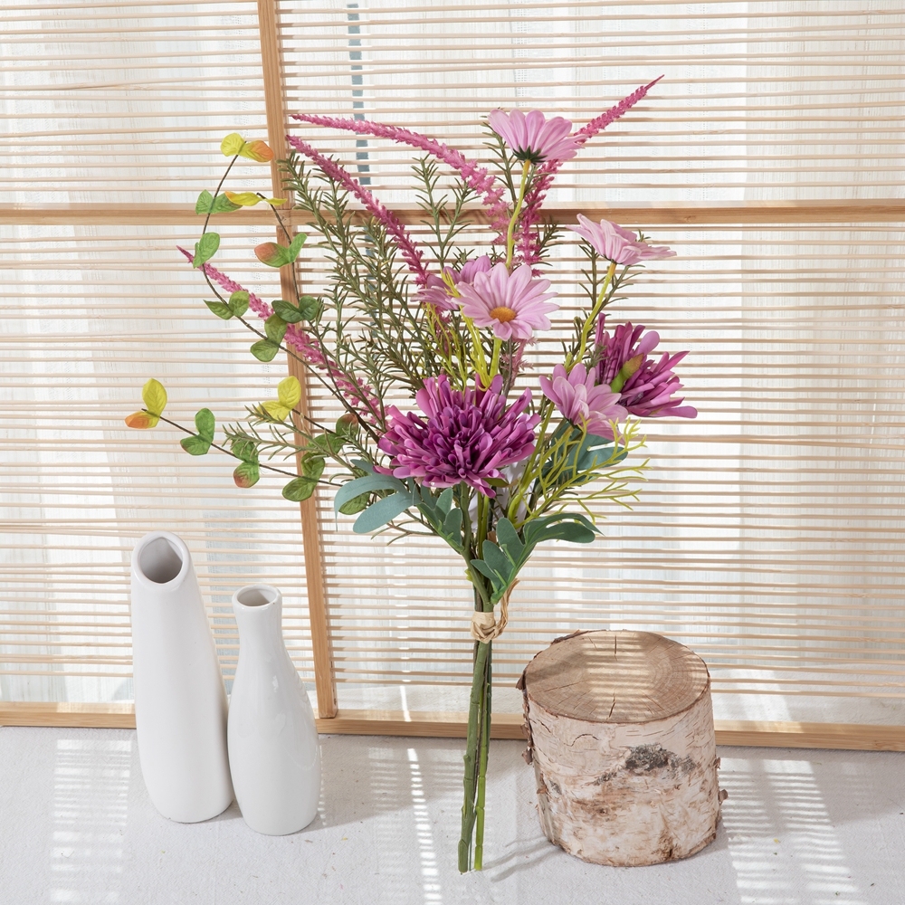 CF01246 Development China High Quality Real Touch Chrysanthemum Pu Gerbera Plastic Greenery For Home Decoration