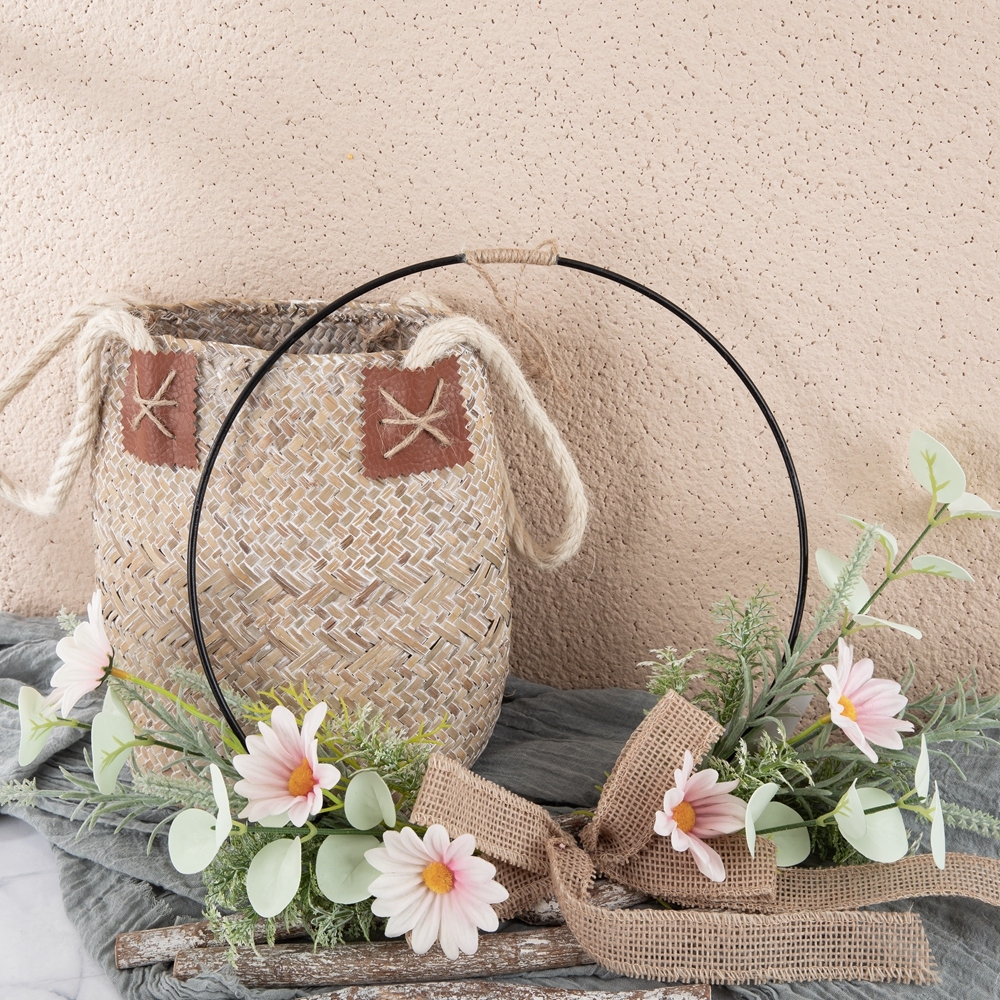 CF01229 Modern Spring Artificial Flowers Daisy Half Garland Wall Hanging for garden holiday party home indoor backdrop decor