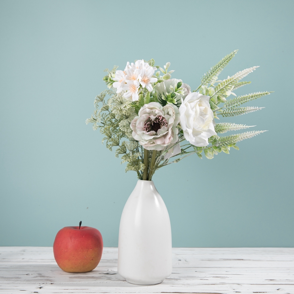 CF01138 High Quality Artificial Rose Lotus Hydrangea Bouquet Artificial Silk Plastic For Christmas Decoration