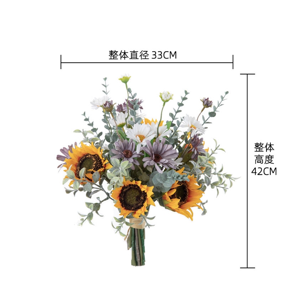CF01266 Artificial Flower Bunch Sunflower Daisy Bunch Gift Bouquet for Tables Vase Wedding Decorations Flower Arrangements