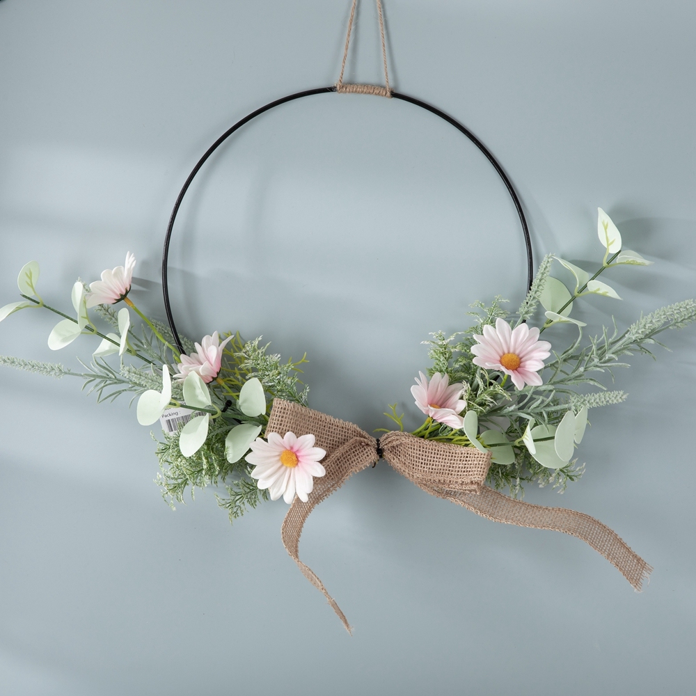 CF01229 Modern Spring Artificial Flowers Daisy Half Garland Wall Hanging for garden holiday party home indoor backdrop decor