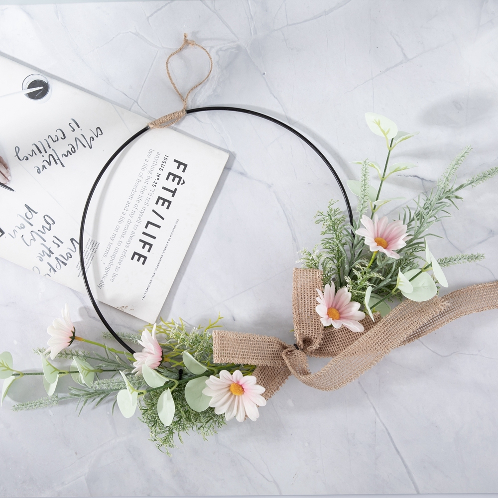 CF01229 Modern Spring Artificial Flowers Daisy Half Garland Wall Hanging for garden holiday party home indoor backdrop decor