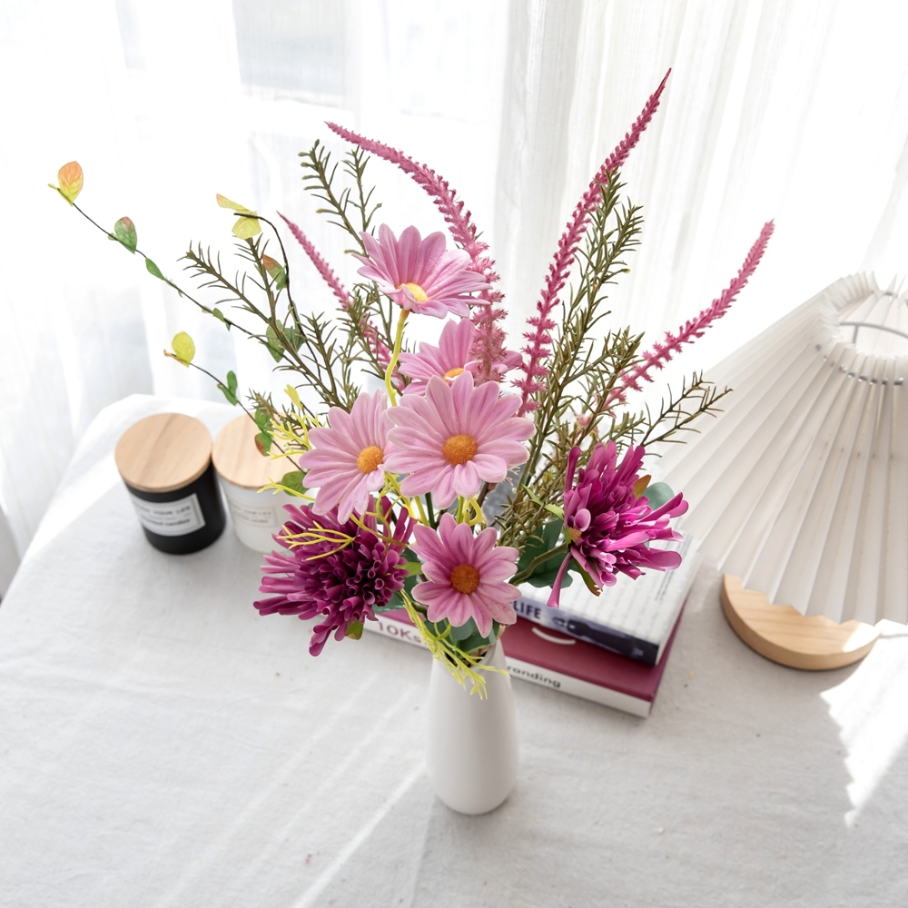 CF01246 Development China High Quality Real Touch Chrysanthemum Pu Gerbera Plastic Greenery For Home Decoration