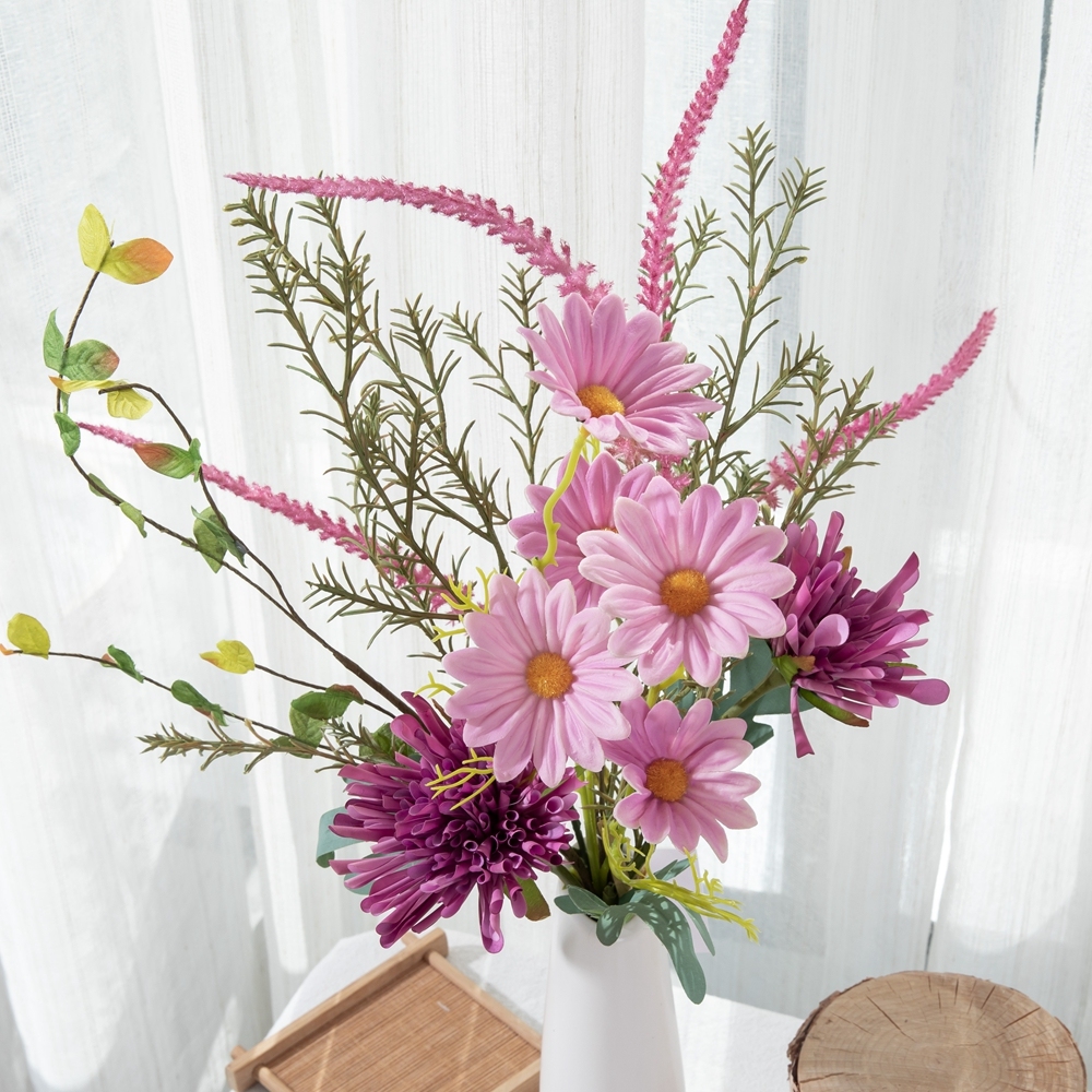 CF01246 Development China High Quality Real Touch Chrysanthemum Pu Gerbera Plastic Greenery For Home Decoration