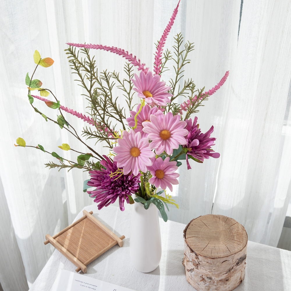 CF01246 Development China High Quality Real Touch Chrysanthemum Pu Gerbera Plastic Greenery For Home Decoration