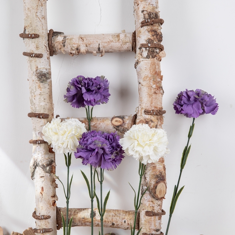 DY1-492 Factory Direct Sale Mother's Day Artificial Flower Fabric Simulated Long Stem Carnation Spray For Flower Wall Backdrop