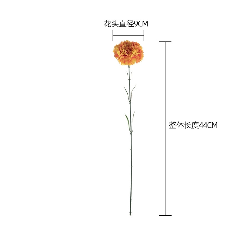 DY1-492 Factory Direct Sale Mother's Day Artificial Flower Fabric Simulated Long Stem Carnation Spray For Flower Wall Backdrop