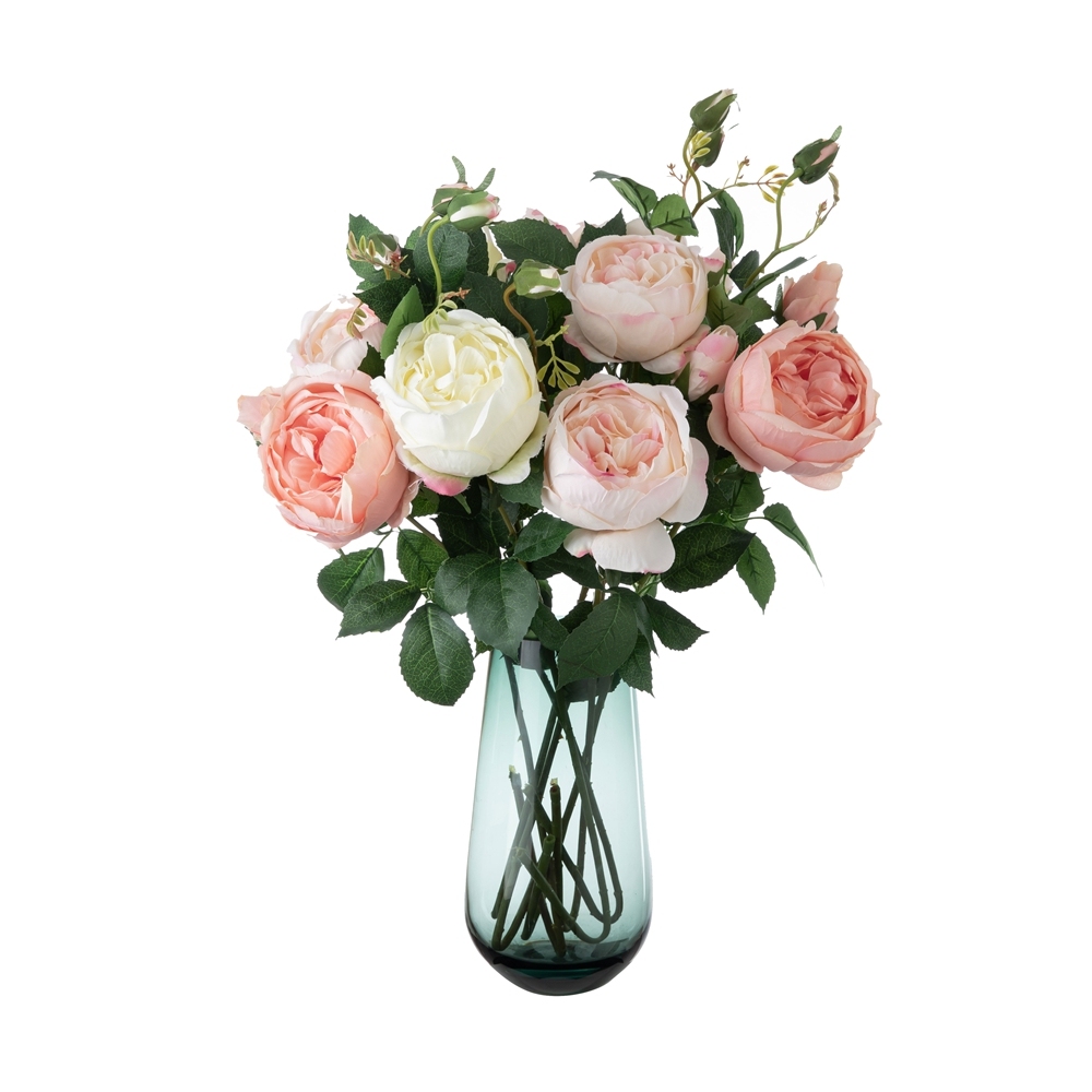 DY1-1404 Hot Sale Manufactory Artificial Flower Big size Single Stem H 73 cm/2 heads Rose For Garden Wedding Decoration