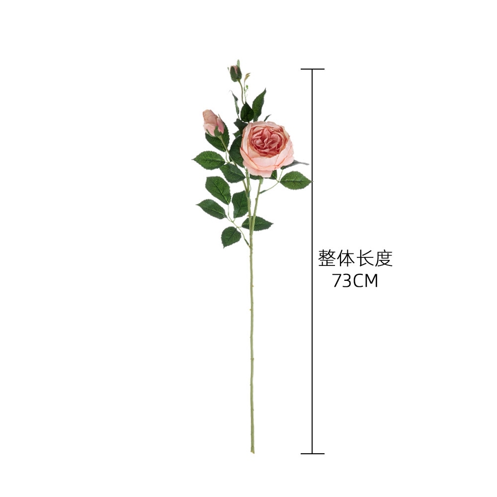 DY1-1404 Hot Sale Manufactory Artificial Flower Big size Single Stem H 73 cm/2 heads Rose For Garden Wedding Decoration