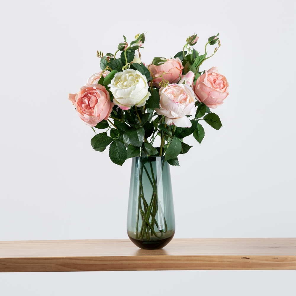 DY1-1404 Hot Sale Manufactory Artificial Flower Big size Single Stem H 73 cm/2 heads Rose For Garden Wedding Decoration